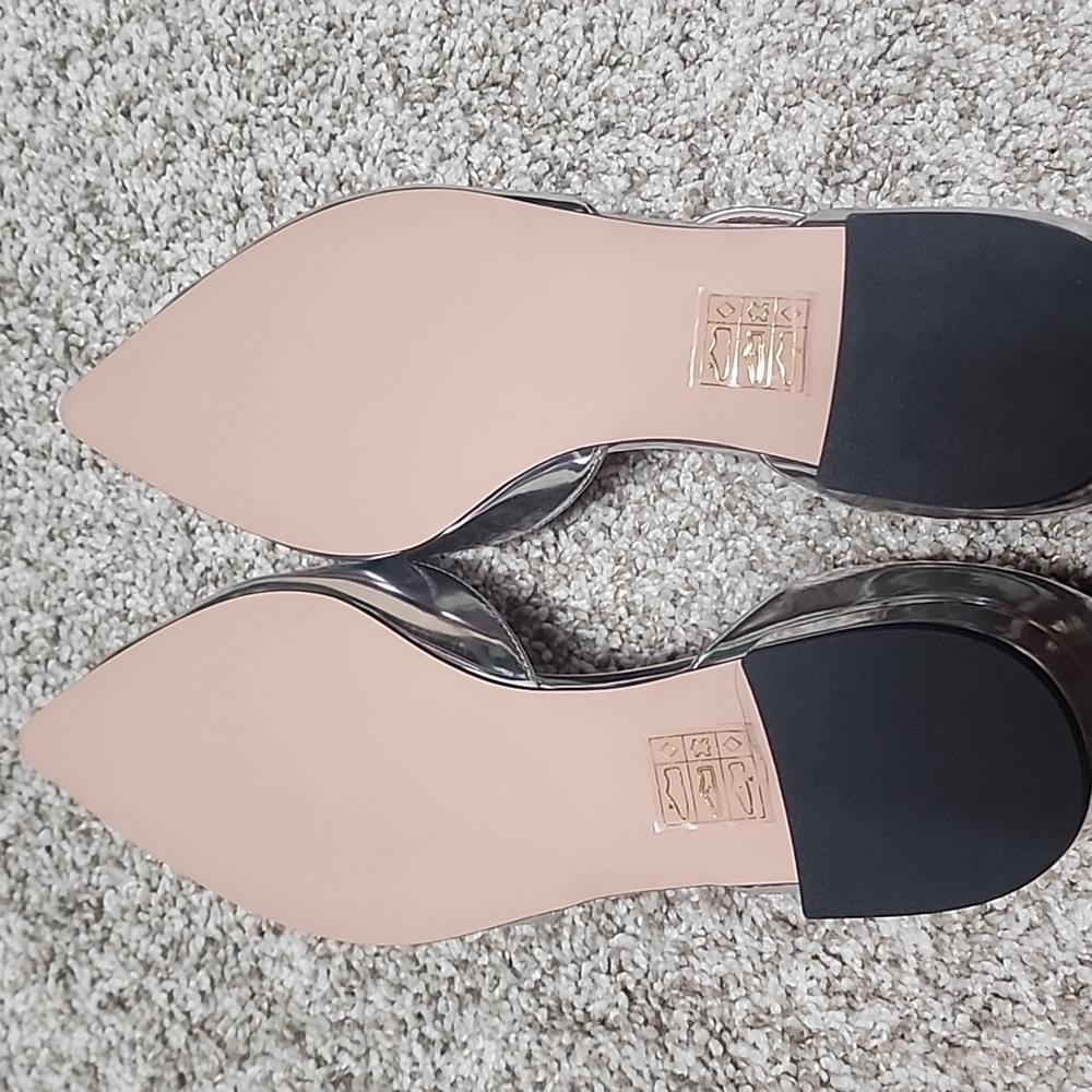NwT J. Crew Silver Mirror Ankle Strap Flats - Picture 4 of 5
